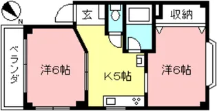 指月ハイム5【2階】の間取り