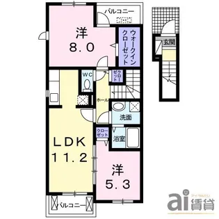 埼玉県志木市上宗岡4【アパート】の間取り