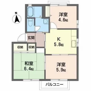 ソレアードD【2階】の間取り