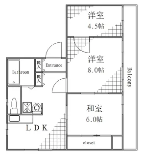 東京都台東区西浅草1【マンション】の間取り