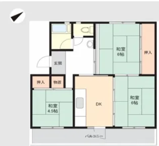 西小中台団地【3階】の間取り