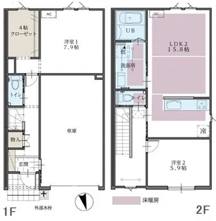 リースorレント/スターティングホーム上袋A棟の間取り