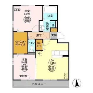 サウザンドサニー WEST【2階】の間取り