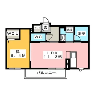 1LDKの間取り画像