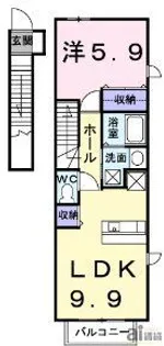 埼玉県入間郡三芳町大字藤久保【アパート】の間取り