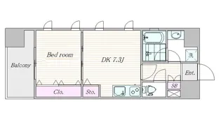 シティインデックス池袋【13階】の間取り