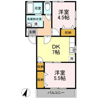 グレイス愛野 A棟【1階】の間取り