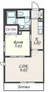 ベレオ彦六【1階】の間取り