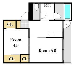 ビレッジハウス林【1階】の間取り