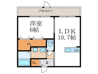カーサ・フェリーチェ長岡京【1階】の間取り