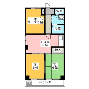 第3カトービル【2階】の間取り