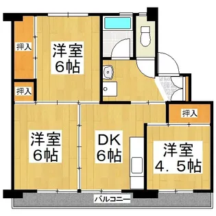 ビレッジハウス吉井 1号棟【2階】の間取り