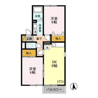 クレールシャンブル A・B【1階】の間取り