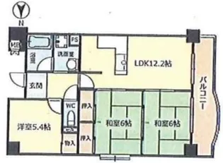 シティハイツ鈴蘭台【7階】の間取り
