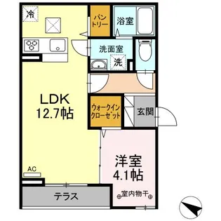 エミグランド愛甲石田【1階】の間取り