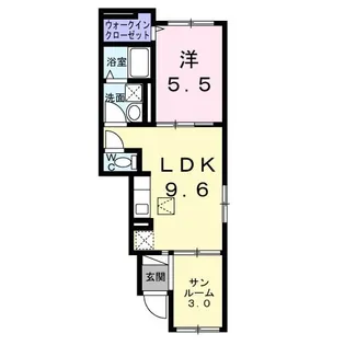 クラージュ宝塚【1階】の間取り