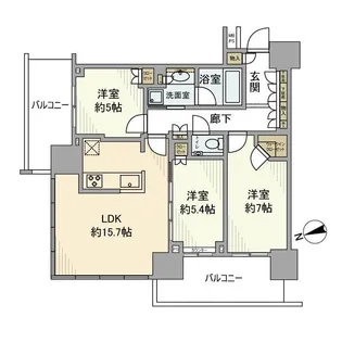 プラウドタワー小岩ファースト【22階】の間取り