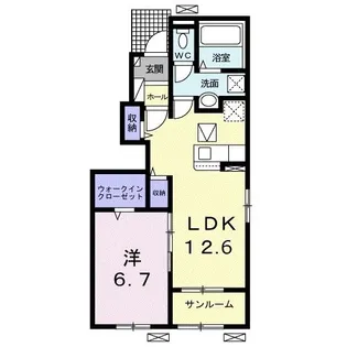 ヴィラージュ エスト【1階】の間取り