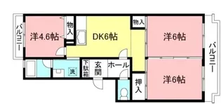 ハイライフ一番館【4階】の間取り