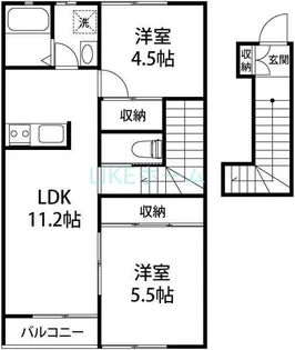ベルリード東海神D棟【1階】の間取り
