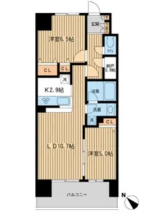 エコロジー千葉みなとレジデンス【7階】の間取り