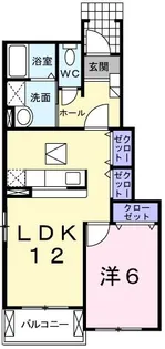 グリ-ン・リ-ブスB【1階】の間取り