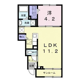 ゆいの杜5丁目アパート【1階】の間取り