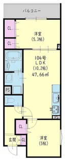 クリエオーレ大庄北【1階】の間取り