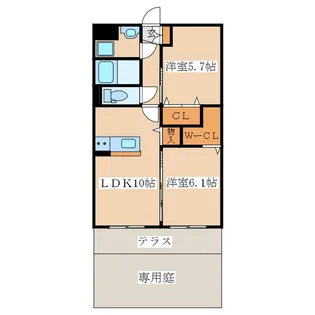 ヴェルデゾーナ泉ヶ丘【1階】の間取り