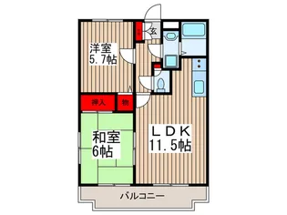 エマーレ北越谷【4階】の間取り
