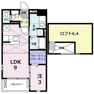 リバ シティ夢咲III【2階】の間取り