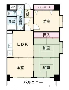 第2皇后崎スカイマンション【5階】の間取り