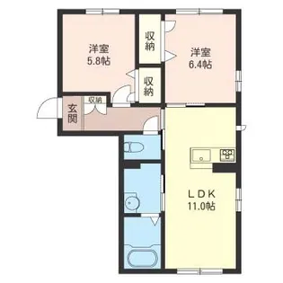エコール港南台【2階】の間取り