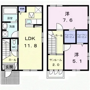 スマイルヴィラ水元【1階】の間取り