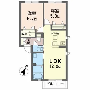 グリナージュB【1階】の間取り