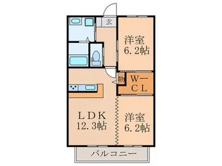 ヴァンベール綱分 A棟【1階】の間取り