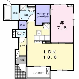 クレ・デュ・ボヌール【1階】の間取り