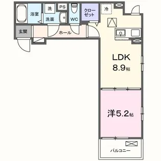 ラフレシール ウエスト【1階】の間取り