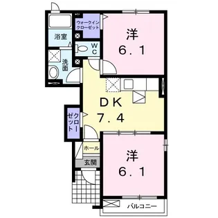 アドラブールB【1階】の間取り