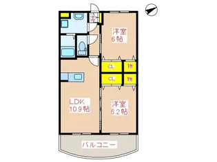 マンション皇宙【2階】の間取り