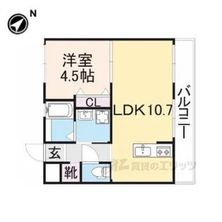 シャンテー東香里【1階】の間取り