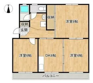 積志ハイツ【2階】の間取り