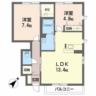 シャーメゾン常盤 A棟【1階】の間取り