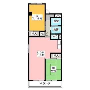 コスモハイツIII【2階】の間取り