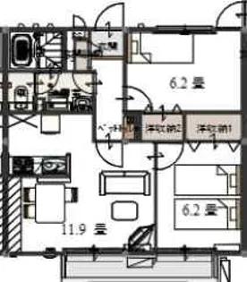 ウィルガーデン【2階】の間取り