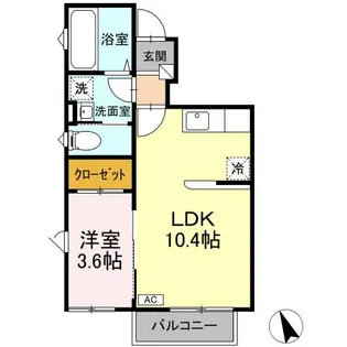 エスカーザ【1階】の間取り