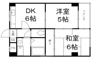 ハイツ北芳【4階】の間取り