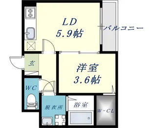 コスモクレスト荒本【3階】の間取り