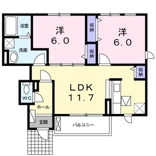 ナックサクラニュータウンB【1階】の間取り