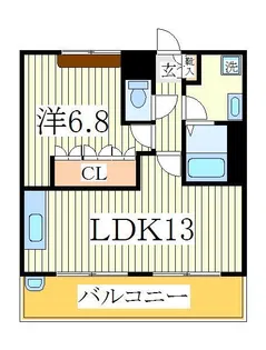 クレメント駒木B【2階】の間取り